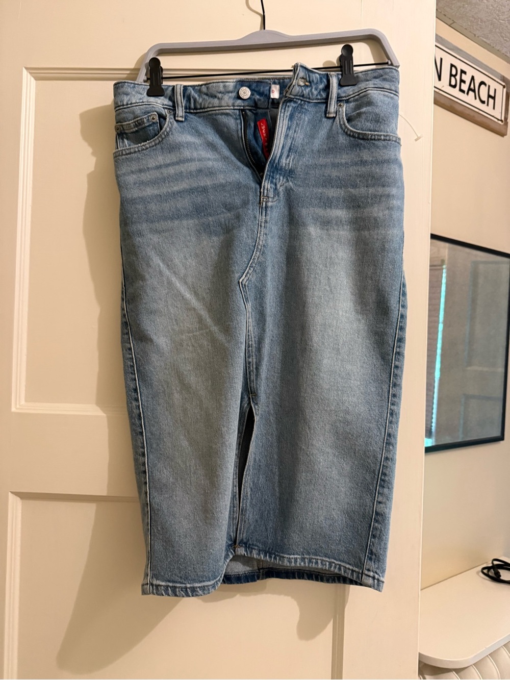 Lucky Brand Light Blue Straight Denim Skirt